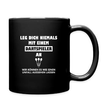 Dart Dartspieler Darts - Tasse einfarbig - Schwarz - Rechts