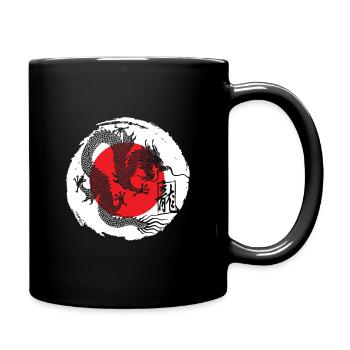 Japan und japanischer Drache - Tasse einfarbig - Schwarz - Rechts