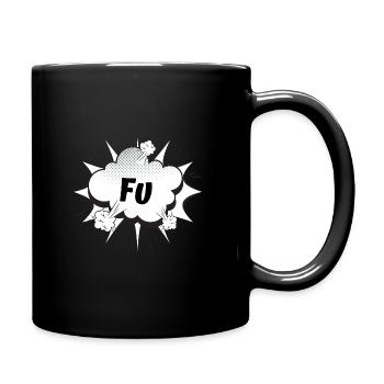 Fu fuck you comic - Tasse einfarbig - Schwarz - Rechts