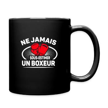 Ne jamais sous-estimer un boxeur humour sport boxe - Mug uni - noir - Droite
