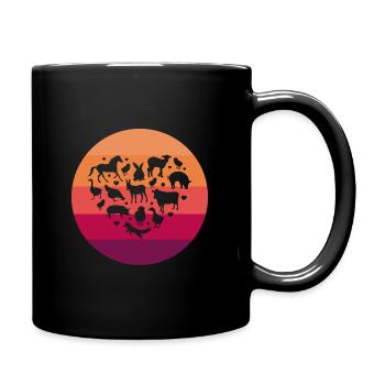 Ein Herz für Tiere auf dem Bauernhof - Mug uni - noir - Droite