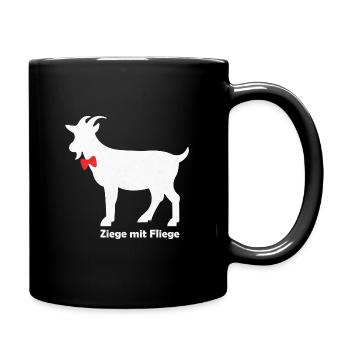 Ziege mit Fliege Tiere GOAT Lustig SPruch Shirt - Tasse einfarbig - Schwarz - Rechts