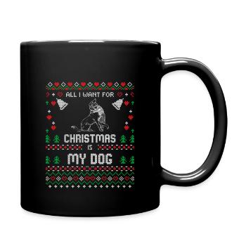 Drôle joyeux Noël Ugly Dog Outfit - Mug uni - noir - Droite