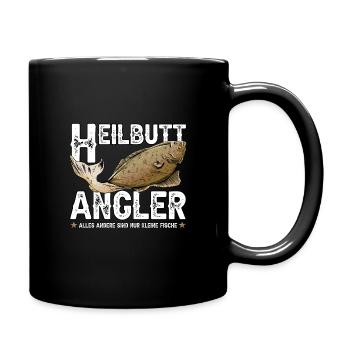 Heilbutt Angler - Tasse einfarbig - Schwarz - Rechts