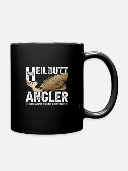 Heilbutt Angler - Tasse einfarbig - Schwarz