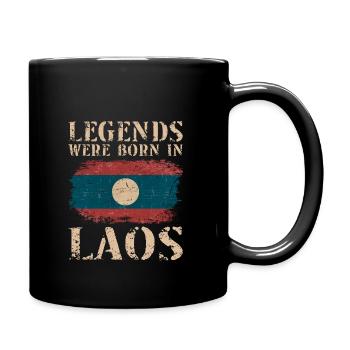 Drapeau laotien Laos dans un design vintage - Mug uni - noir - Droite