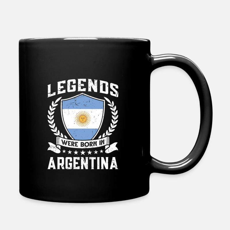 Heartbeat Design Drapeau argentin Argentine - Mug uni - noir