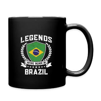 Vintage Design Brazilian Flag Brazil - Full Colour Mug - black - Right