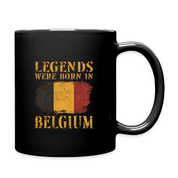 Vintage Design Drapeau Belge Belgique - Mug uni - noir - Droite