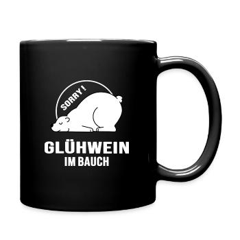 Eisbader Eisbär Winterschwimmen mit Glühwein - Tasse einfarbig - Schwarz - Rechts