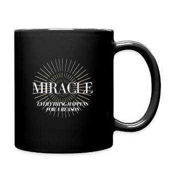 Wunder, Alles passiert aus einem Grund - Tasse einfarbig - Schwarz - Rechts