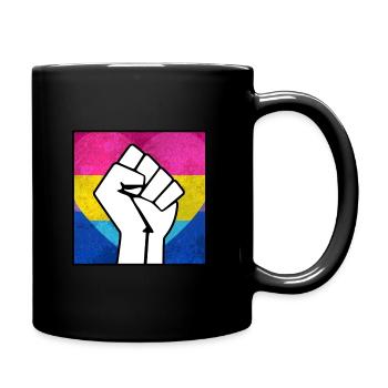 Bisexueller panromantischer Pride Fist Aufkleber - Tasse einfarbig - Schwarz - Rechts