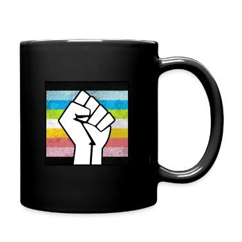 Queer Pride Faust Aufkleber - Tasse einfarbig - Schwarz - Rechts