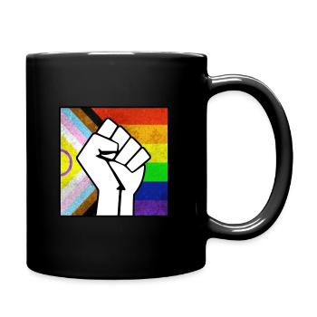 Stolz auf den Fortschritt Pride Faust Aufkleber - Tasse einfarbig - Schwarz - Rechts