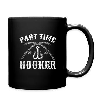 Angler Angeln Fischen Fischer Geschenkidee Lustig - Tasse einfarbig - Schwarz - Rechts