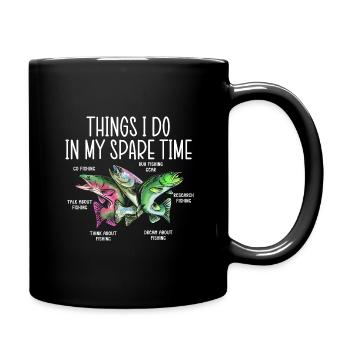 Fishing Angler Fishing Things I Do In My Spare Time - Full Colour Mug - black - Right