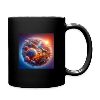 Exoplanet mit einem Hirsch - Tasse einfarbig - Schwarz - Rechts