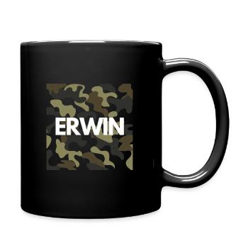Erwin Name Hoodie Männer gute Qualität camouflage - Tasse einfarbig - Schwarz - Rechts