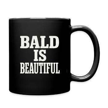 Männer Glatze Geschenkidee Bald Is Beautiful - Tasse einfarbig - Schwarz - Rechts