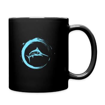 Schwertfisch - Tasse einfarbig - Schwarz - Rechts