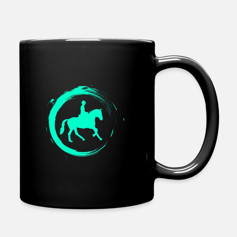 horse riding - Full Colour Mug - black