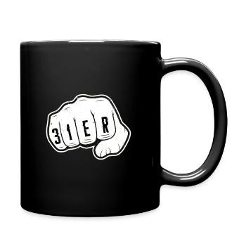 Richtiger 31er - Tasse einfarbig - Schwarz - Rechts