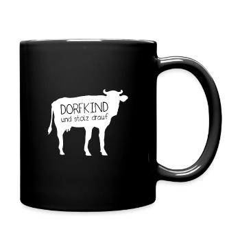 Dorfkind Stolz - Tasse einfarbig - Schwarz - Rechts
