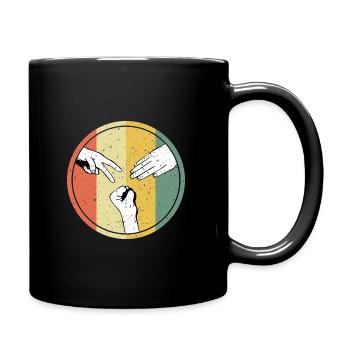 Ciseaux Pierre Papier Rétro Vintage - Mug uni - noir - Droite