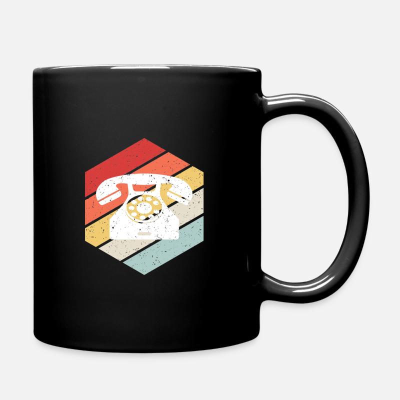 Telefon Retro Vintage - Tasse einfarbig - Schwarz
