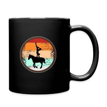 Voltigieren Pferd - Tasse einfarbig - Schwarz - Rechts