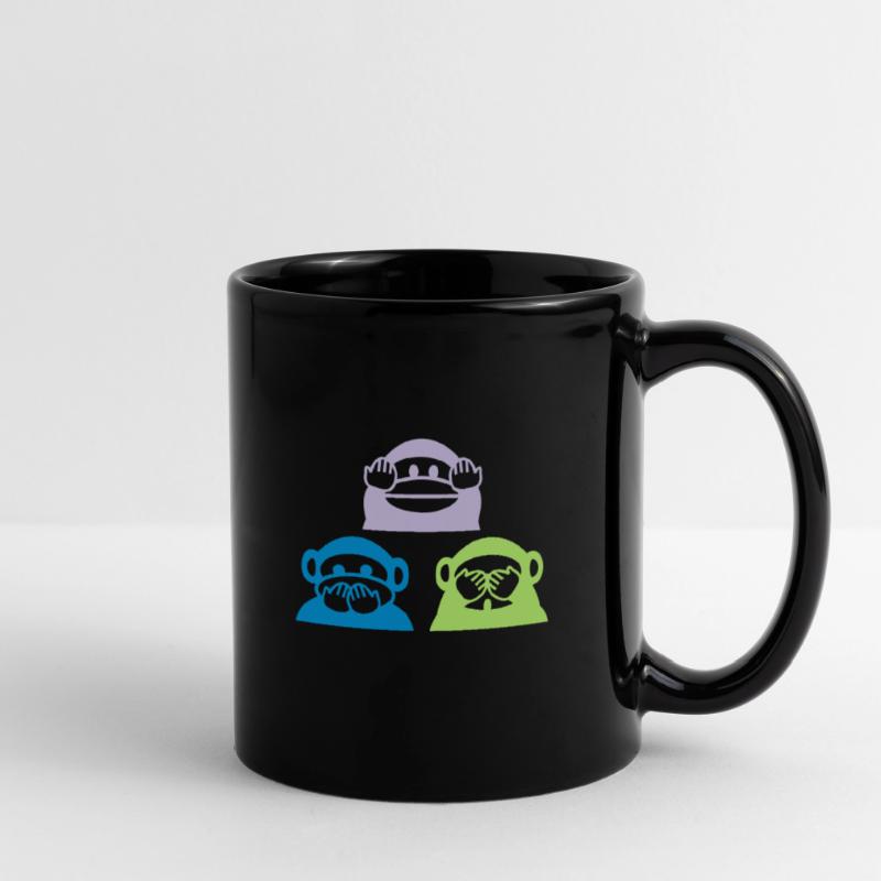 Three monkeys triangle Full Colour Mug