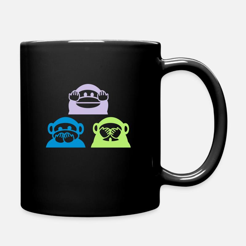 Drei Affen Dreieck - Tasse einfarbig - Schwarz