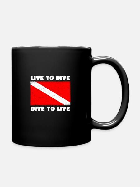 Scuba diving saying - Full Colour Mug - black