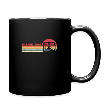 3D-Druck, Retro Ich würde dieses Design drucken - Tasse einfarbig - Schwarz - Rechts