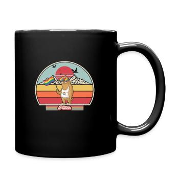 Pride Sloth LGBT Print. Retro Style Graphic - Full Colour Mug - black - Right