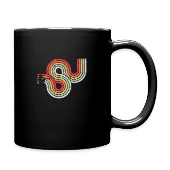 Trumpet Product. Retro Style Print For Trumpet - Full Colour Mug - black - Right