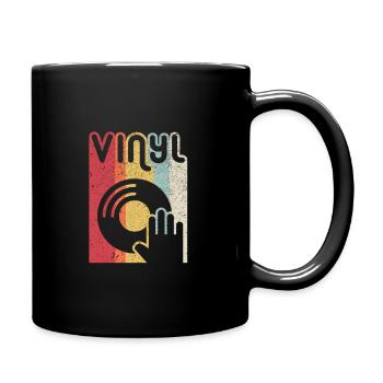 Vinyl Record Product. Retro Style Print - Full Colour Mug - black - Right