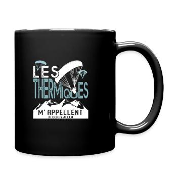 PARAGLIDING GLEITSCHIRM THERMIK Geschenk - Tasse einfarbig - Schwarz - Rechts