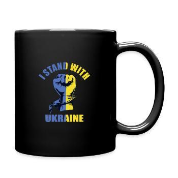 Support Ukraine with I STAND WITH UKRAINE - Full Colour Mug - black - Right