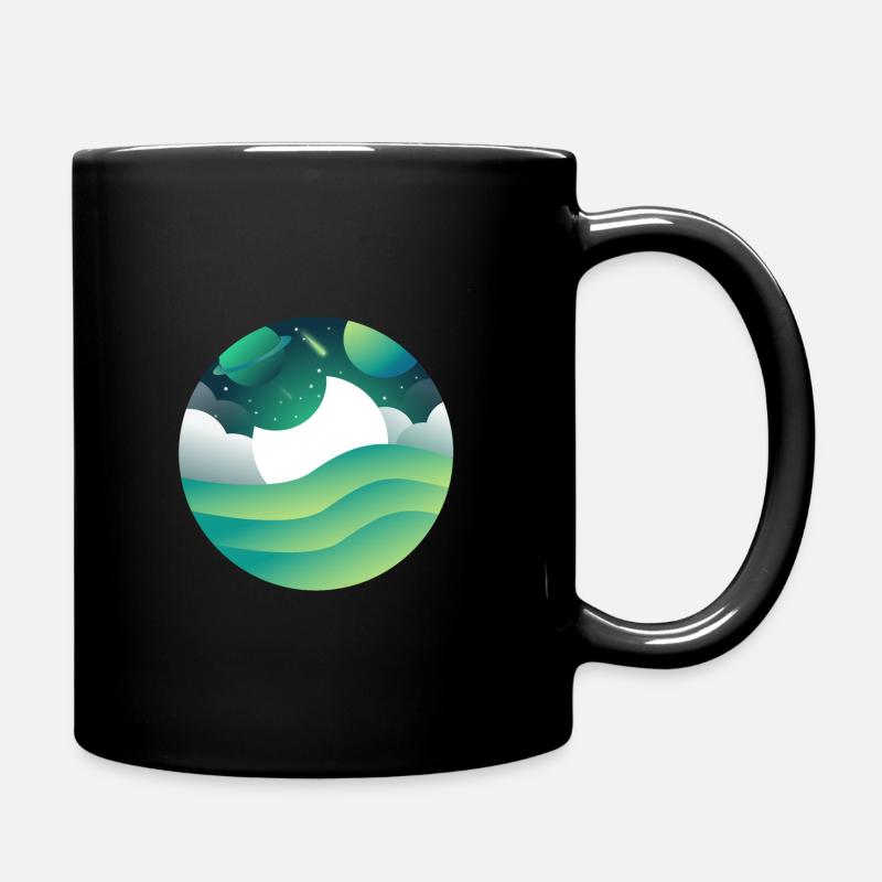 Paysage avec mer, lune et planètes - Mug uni - noir