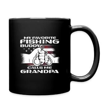 Angeln My Favorite Fishing Buddy Calls Me Grandpa - Full Colour Mug - black - Right
