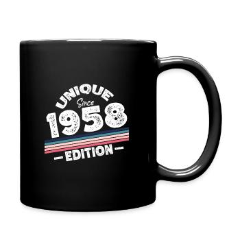 Unique Since 1958 Edition Birthday Vintage 1958 - Full Colour Mug - black - Right