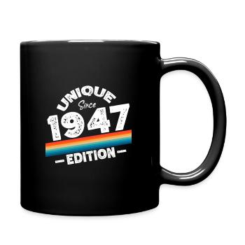 Unique Since 1947 Edition Birthday Vintage 1947 - Full Colour Mug - black - Right
