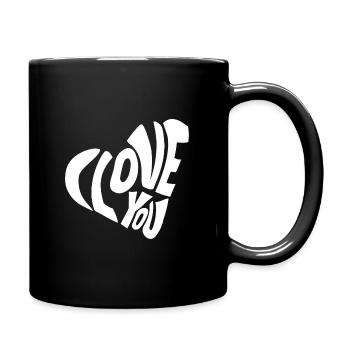 Je t’aime en forme de cœur - Mug uni - noir - Droite