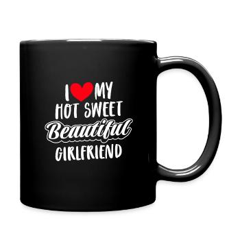 Paare Liebe Herz Freund Geschenkidee Beziehung - Tasse einfarbig - Schwarz - Rechts