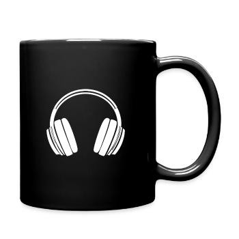Musiker Geschenk, Kopfhörer, Musik - Tasse einfarbig - Schwarz - Rechts