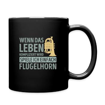 Wenn das leben kompliziert wird spiele Flügelhorn - Tasse einfarbig - Schwarz - Rechts