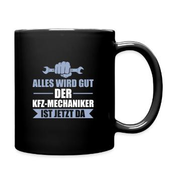 Auto Schrauber Mechatroniker Kfz Mechaniker - Tasse einfarbig - Schwarz - Rechts