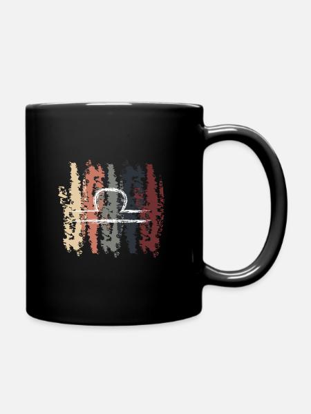 Retro Zodiac Libra Design - Tasse einfarbig - Schwarz