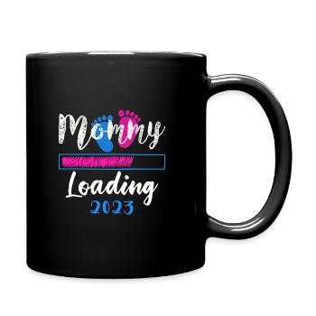 Mama loading 2023, werdende Mutter 2023 - Tasse einfarbig - Schwarz - Rechts